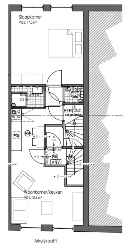 Plattegrond Arkelstraat 9